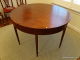 (DR) ANTIQUE TABLE- LARGE ANTIQUE SHERATON GAME TABLE/ BREAKFAST TABLE- UNUSUAL LARGE REEDED