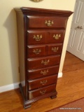 (MBD) LINGERIE CHEST; SUMTER FURN. CHERRY LINGERIE WITH BRASS CHIPPENDALE PULLS- EXCELLENT
