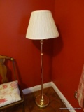(BED1) FLOOR LAMP- BRASS FLOOR LAMP WITH SHADE- 57 IN