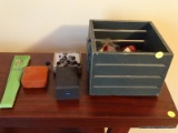 (MBD) LOT OF ASSORTED COSTUME JEWELRY; HUNTER GREEN WOODEN BOX FILLED WITH ASSORTED NECKLACES,