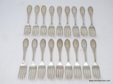 (18) COIN SILVER ENGRAVED & MONOGRAMMED FORKS; THEY MEASURE 7