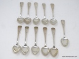(11) COIN SILVER ENGRAVED & MONOGRAMMED SPOONS; THEY MEASURE 6
