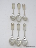 (6) W&H STERLING FIDDLETHREAD PATTERN SPOONS. THEY MEASURE 5-1/2