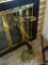(LR) LOT OF FIREPLACE POKER SET; 3 PIECE LOT OF A FIREPLACE POKER SET TO INCLUDE A BRUSH, TONGS, AND
