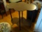 (LR) CLOUD SHAPED TABLE; CLOUD TABLE TOP WITH 4 PILAR LEGS THAT LEADS TO A LOWER CLOUD SHAPED SHELF