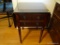 (DR) CHERRY DROP LEAF SIDE TABLE; WOODEN DROP LEAF SIDE TABLE WITH 2 DROP LEAFS ON THE SIDES AND A