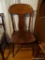 (DR) EMPIRE STYLE CHAIR; WOOD GRAIN EMPIRE CHAIR WITH TAPERED SIDES AND 2 BOX STRETCHERS AND 4