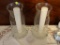 (DR) LOT OF CANDLE STANDS WITH CHIMNEYS; 2 PIECE LOT OF CANDLE STANDS WITH GLASS CHIMNEYS. COMES