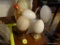 (DR) LOT OF DECORATIVE EGGS; 6 PIECE LOT OF DECORATIVE EGGS. INCLUDES 4 MARBLE EGGS OF DIFFERENT