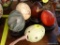 (DR) LOT OF DECORATIVE EGGS; 5 PIECE LOT OF ITALIAN MARBLE EGGS. INCLUDES A MURANO SWIRLED GLASS