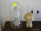 (FOY) LOT OF HOME DECOR ITEMS; LOT INCLUDES AH ETCHED GLASS EGG ON A GLASS STAND WITH A DOME, AND A