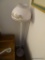 (OFC) METAL FLOOR LAMP; CREAM COLORED METAL FLOOR LAMP WITH A GOLD ONE AND WHITE FLORAL PATTERNED