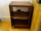 (OFC) WOODEN SHELVING UNIT; MAHOGANY 2 SHELF UNIT. PERFECT FOR AN OFFICE OR BEDROOM. MEASURES 1 FT