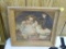 (DNRM) FRAMED VICTORIAN PRINT; PRINT SHOWS TWO SMALL VICTORIAN CHILDREN. FRAMED IN A NATURAL WOOD