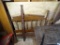 (SHED1) ANTIQUE BED FRAME; ANTIQUE WOODEN TWIN SIZE HEADBOARD, FOOTBOARD, AND WOODEN RAILS. ALL HAVE