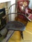 (LR) WINDSOR STYLE ROCKING CHAIR; CAPTAINS ROCKING CHAIR WITH TAPERED LEGS AND SCROLL AND CLAW