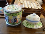 (LR) LOT OF DECORATIVE CHINA; 2 PIECE LOT OF DECORATIVE CHINA TO INCLUDE AN ICE BUCKET WITH A YARN