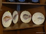 (DR) LOT OF DECORATIVE IMPERIAL KARLSBAD CHINA FISH PLATES; 4 PIECE LOT OF FISH PLATES TO INCLUDE 3