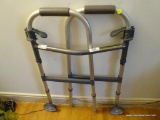 (OFC) INVACARE WALKER; BRUSHED SILVER AND GREY WALKER. MODEL NO. 6291-A.