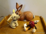 (OFC) LOT OF ASSORTED ITEMS LOT INCLUDES A PLASTIC RABBIT STATUE, A TACO BELL CHIHUAHUA PLUSH DOG,