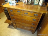 (DEN) CHEST OF DRAWERS; TALL CHEST OF DRAWERS WITH 2 SMALL DRAWERS OVER 4 LARGE DRAWERS. EACH DRAWER