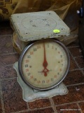 (DNRM) LOT OF ANTIQUE SCALES; 2 PIECE LOT OF ANTIQUE SCALES TO INCLUDE A WALL HANGING HOOK SCALE AND
