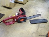 (GAR) CHICAGO ELECTRIC POWER TOOLS CHAINSAW; RED AND BLACK 14 IN ELECTRIC CHAINSAW. 120V, 60HZ/9A.