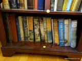 (FOYER) SHELF OF VINTAGE BOOKS; 16 PIECE LOT OF VINTAGE BOOKS TO INCLUDE TITLES SUCH AS THE TONTINE