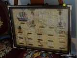 (LR) NAUTICAL SHADOW BOX BY THREE HANDS CORP; NAUTICAL SHADOW BOX WITH KNOTS, BOATS, PULLEYS, AND