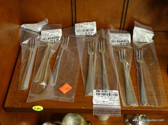 (SHOW2) STERLING SILVER COCKTAIL FORKS; SET OF 7 WESTMORLAND "LADY HILTON" WSS STERLING SILVER 1940