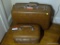 (UPMR) VINTAGE AMERICAN TOURISTER LUGGAGE; 2 BROWN HARDSHELL LUGGAGE BAGS.ONE IS AN 