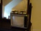 (UPSIT) VINTAGE RCA TELEVISION; BRUSHED SILVER AND WOODGRAIN RCA XL-100 WITH ANTENNA, AND SINGLE