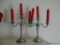 (FAM) PAIR OF MATCHING CANDLE STICK HOLDERS; 2 MATCHING CANDLE STICK HOLDERS WITH A MIDDLE SPOT FOR