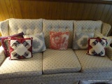 (DEN) ASSORTED THROW PILLOWS; LOT INCLUDES 7 ASSORTED QUILTED PATTERNED THROW/ACCENT PILLOWS, AND A
