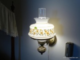 (UPMR) PAIR OF LIGHT FIXTURES; PAIR OF WALL MOUNTED LIGHT FIXTURES WITH FLUTED WHITE GLASS GLOBE