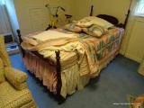 (UPBR2) ANTIQUE MAHOGANY TWIN BED SET; INCLUDES HEADBOARD, FOOTBOARD & BOTH BED RAILS. APPEARS TO BE