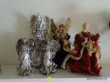 (FAM) LOT OF ASSORTED ANGEL FIGURINES; 5 PIECE LOT OF ANGEL FIGURINES TO INCLUDE 2 METAL ANGELS