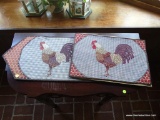 (DEN) LOT OF TABLE PLACE MATS; 6 PIECE LOT OF PLACE MATS TO INCLUDE 2 ROOSTER THEMED MATS, 2