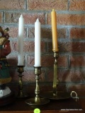 (DEN) LOT OF CANDLESTICKS AND HOLDERS; 3 PIECE LOT OF CANDLESTICKS AND HOLDERS TO INCLUDE 2 WHITE