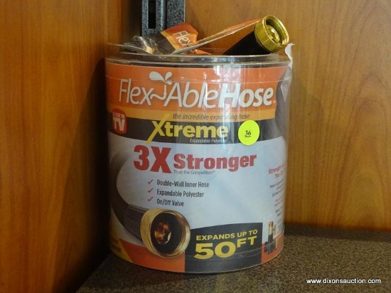 FLEXABLE HOSE IN ORIGINAL PACKAGING. BOX IS OPENED ITEM IS NEW.