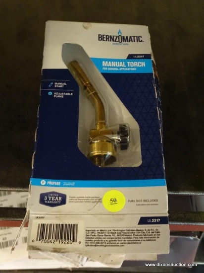 BERNZOMATIC MANUAL TORCH IN ORIGINAL BOX, BOX IS OPENED ITEM IS NEW.