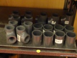 LOT OF PVC CONNECTOR PIPES; 19 PIECE LOT OF PVC PIPE CONNECTORS TO INCLUDE 11 1 IN TEE CONNECTORS