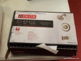 DELTA TUB AND SHOWER KIT; CLASSIC TUB AND SHOWER BRUSHED NICKEL FINISH KIT WITH A SHOWER HEAD, TUB