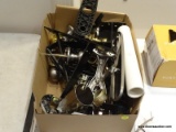 LOT OF ASSORTED DOOR KNOB INSTALLATION KITS; BOX FULL OF ASSORTED DOOR KNOB INSTALLATION PARTS FROM