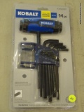 KOBALT FLAT-END AND HEX KEY SET; 14 PIECE METRIC SET. INCLUDES 1.5 MM UP TO 10 MM. ITEM # 0498861.