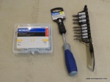 LOT OF ASSORTED KOBALT TOOLS; 3 PIECE LOT TO INCLUDE: AN 8 PIECE TAMPER PROOF STAR BIT SOCKET SET, A