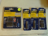 LOT OF IRWIN IMPACT BITS; 4 PIECE LOT TO INCLUDE: 5 PIECE IMPACT DOUBLE ENDED BITS, 2-T15 TORX BITS,