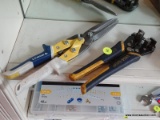 ASSORTED HAND TOOLS; 2 PIECE LOT TO INCLUDE VICE-GRIP WIRE STRIPPERS, AND LENOX LONG CUT STRAIGHT