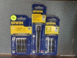 LOT OF IRWIN IMPACT BITS; 3 PIECE LOT TO INCLUDE 4 FLAT HEAD POWER BITS, A 5/16