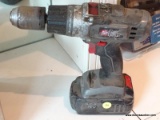 PORTER CABLE DRILL; USED BATTERY POWERED CORDLESS DRILL. COMES WITH BATTERY PACK. NO CHARGER.